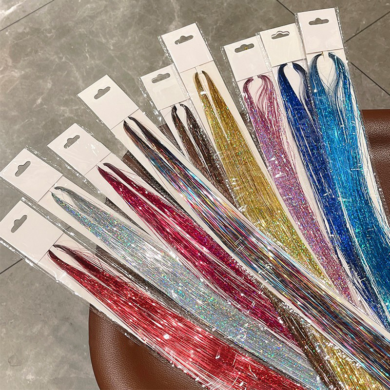 colorful hair braiding string wig thread female rainbow color headband invisible seamless hair extension ribbon children's tie-up hair dreadlocks headdress