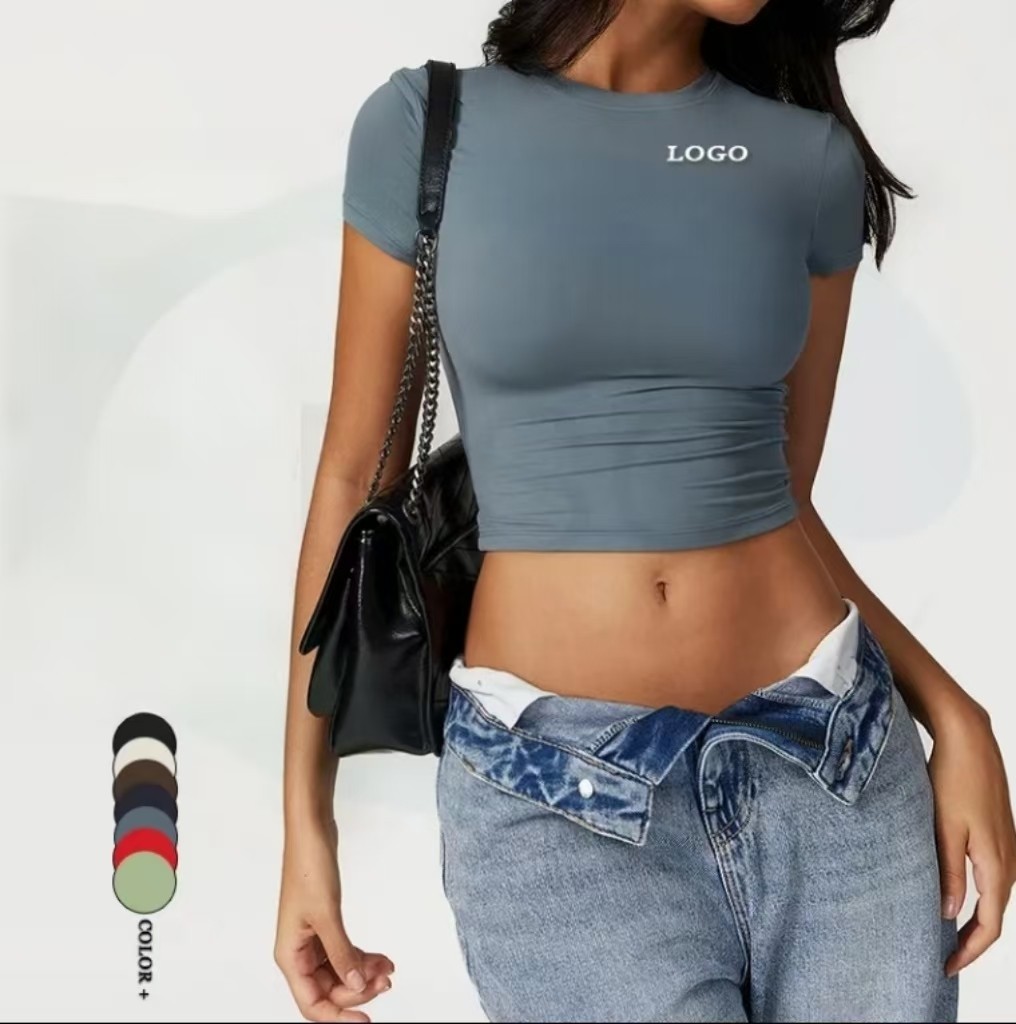 Breathable Short/Long Sleeve T-Shirts Gym Clothes Womens Activewear Comfortable Workouts Fitness Yoga Crop Top For Women